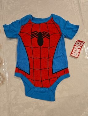 Marvel Spider-Man Infant Onesie Costume Blue And Red